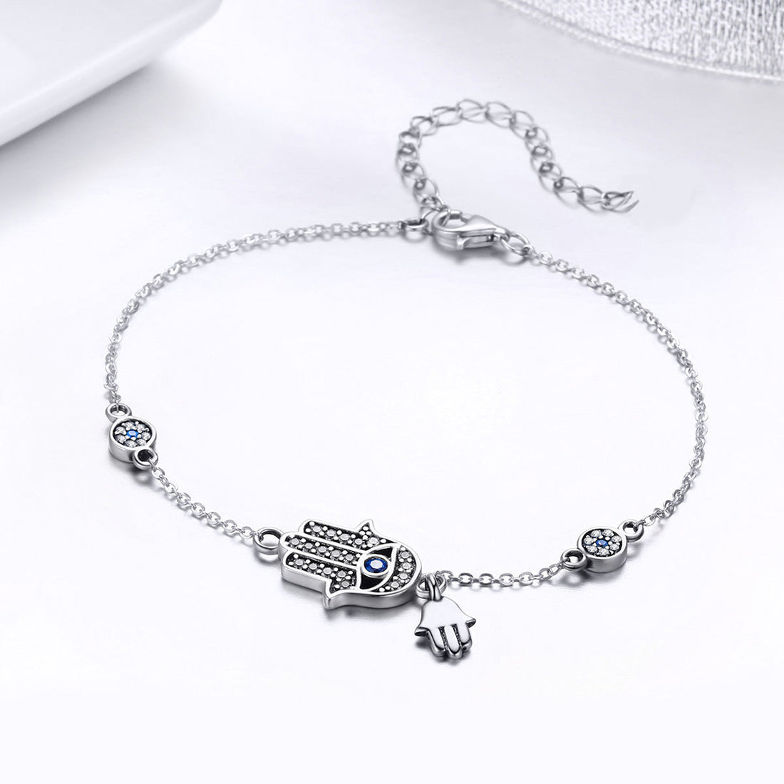 925 Sterling Silver Bracelet 21cm Long with 1.0*1.7cm Charms for Women  DestGlow