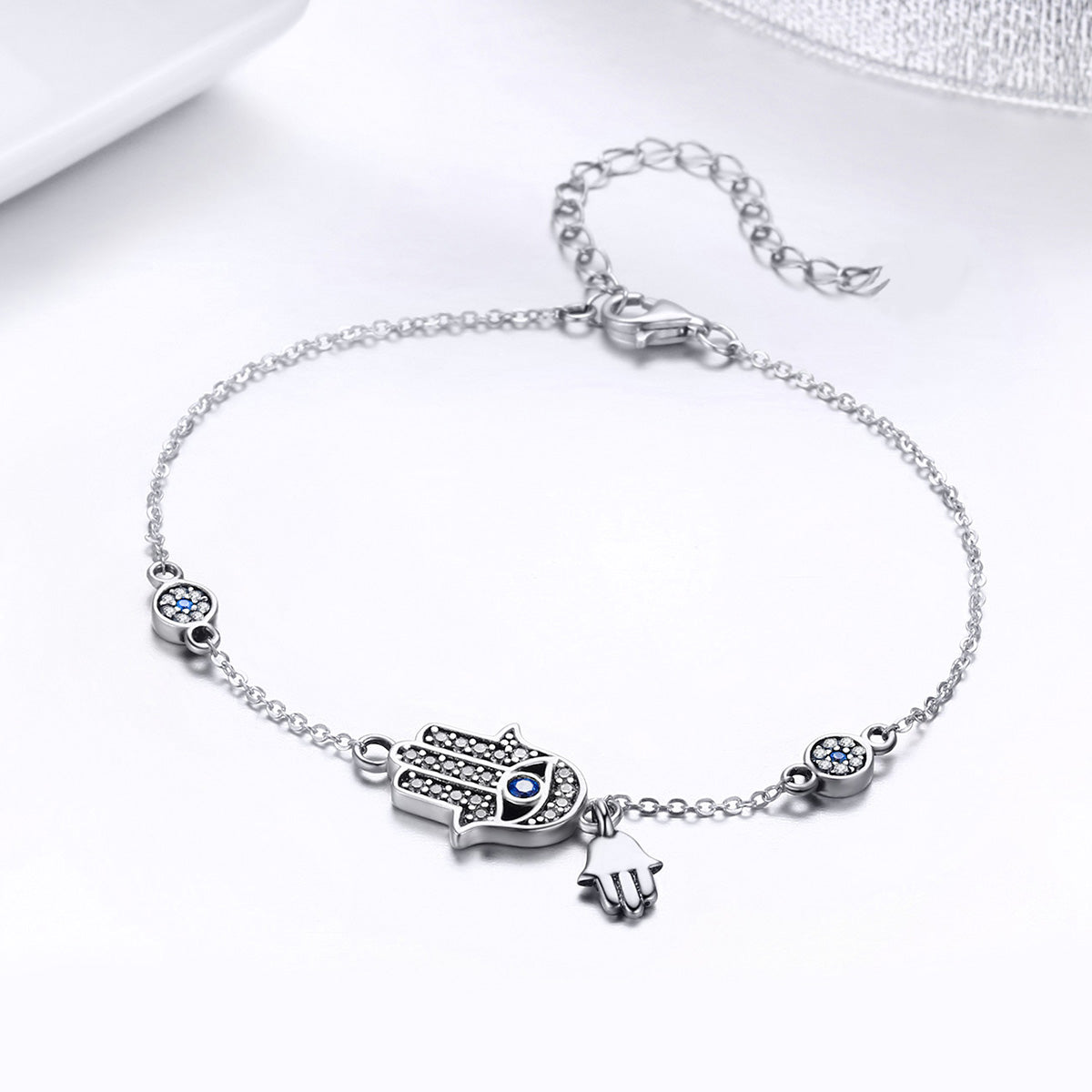 925 Sterling Silver Bracelet 21cm Long with 1.0*1.7cm Charms for Women  DestGlow