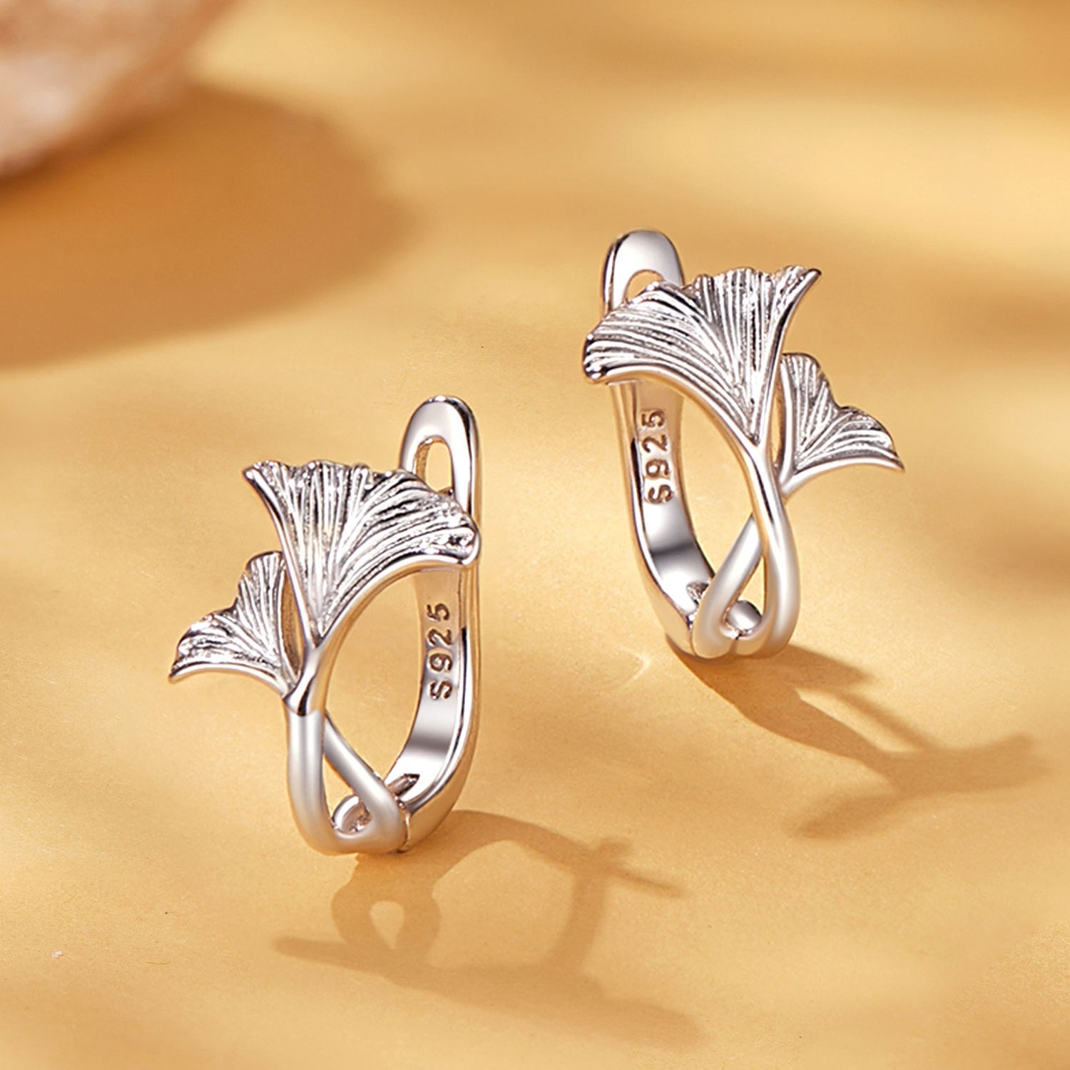 925 Sterling Silver Earrings - 1.3*0.95cm - Plated White Gold - For Women  DestGlow