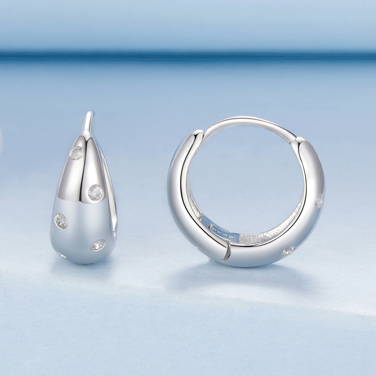 925 Sterling Silver Earrings with CZ in White Gold Plating - Stylish Design for Women  DestGlow