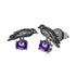 925 Sterling Silver Earrings with Pavé Setting CZ in Black Gold - Size 0.8*1.1cm for Women  DestGlow