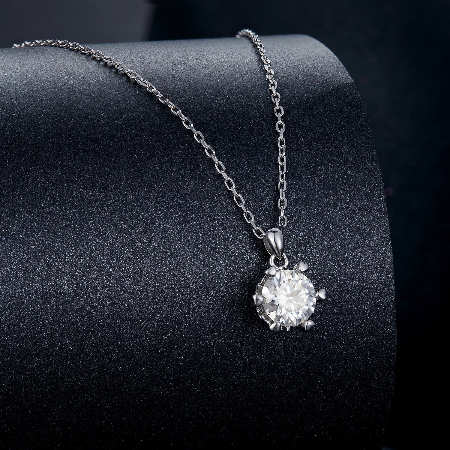 925 Sterling Silver Moissanite Necklace 39cm+5cm Length for Women  DestGlow