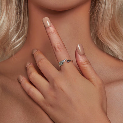 925 Sterling Silver Transparent Glass Ring for Women  DestGlow