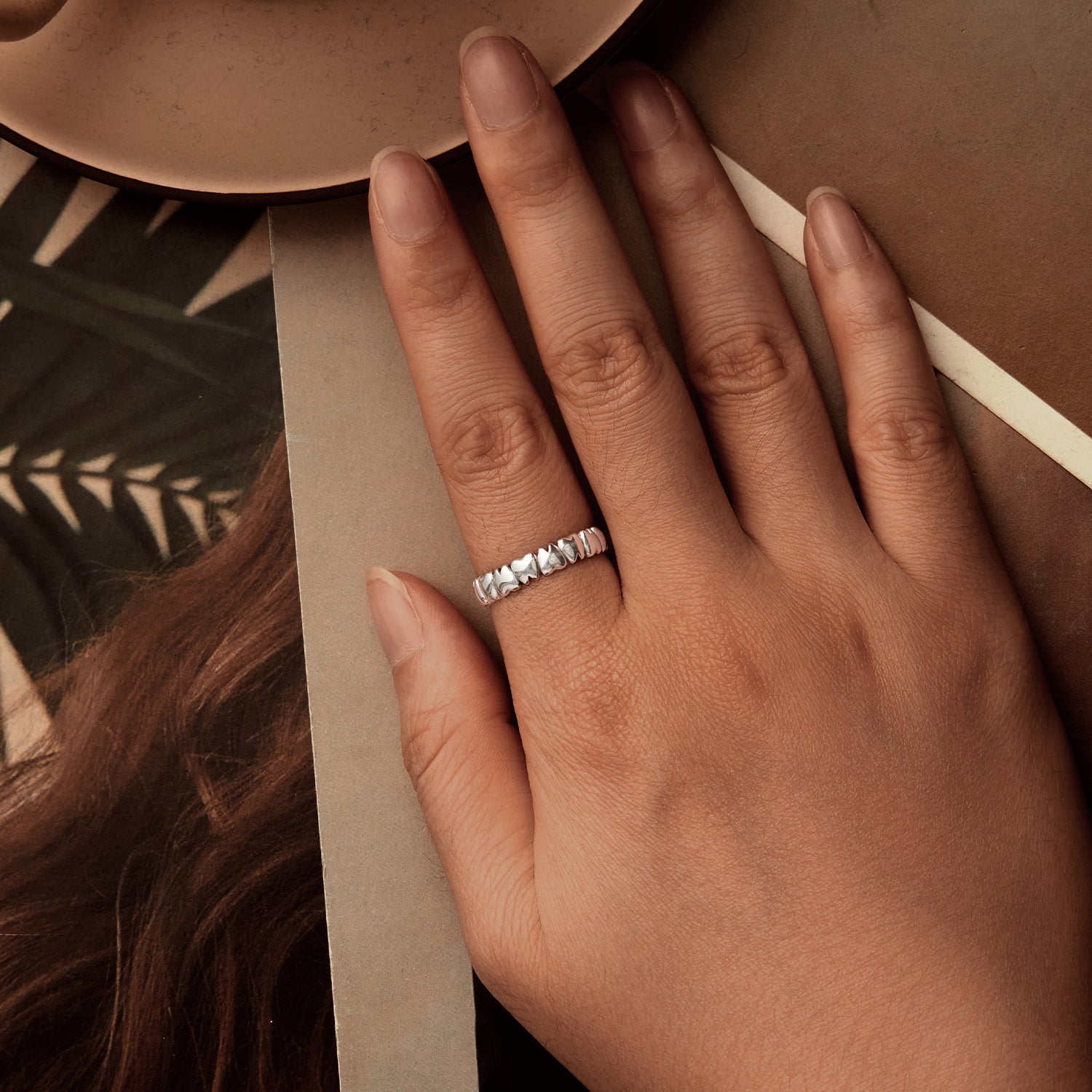 925 Sterling Silver Oxidized Silver Ring Women 0.42cm Width  DestGlow