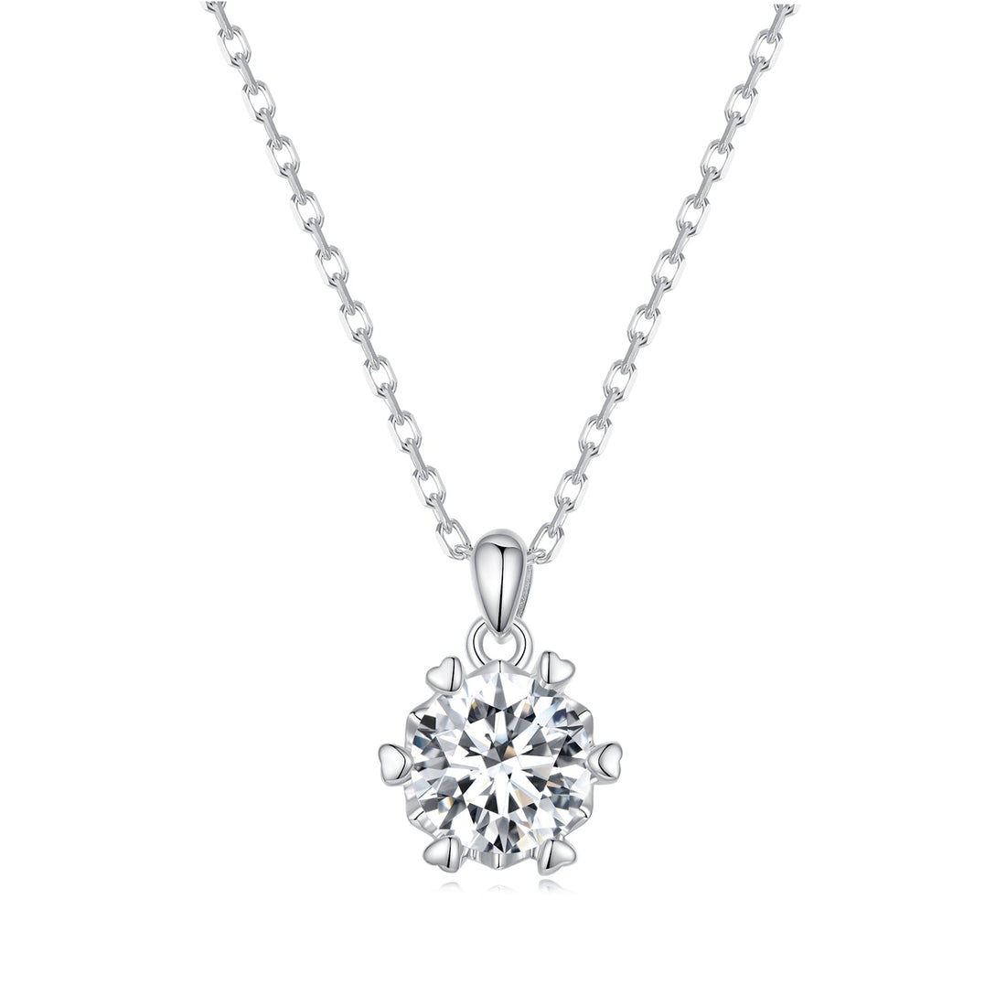 925 Sterling Silver Moissanite Necklace 39cm+5cm Length for Women  DestGlow