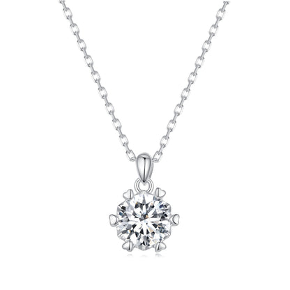 925 Sterling Silver Moissanite Necklace 39cm+5cm Length for Women  DestGlow