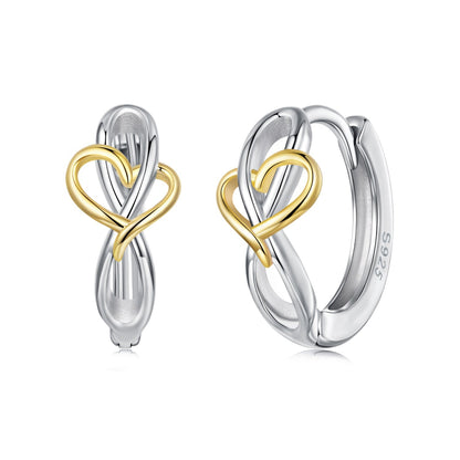925 Sterling Silver Plated White Gold &amp; Gold Hoop Earrings for Women  DestGlow