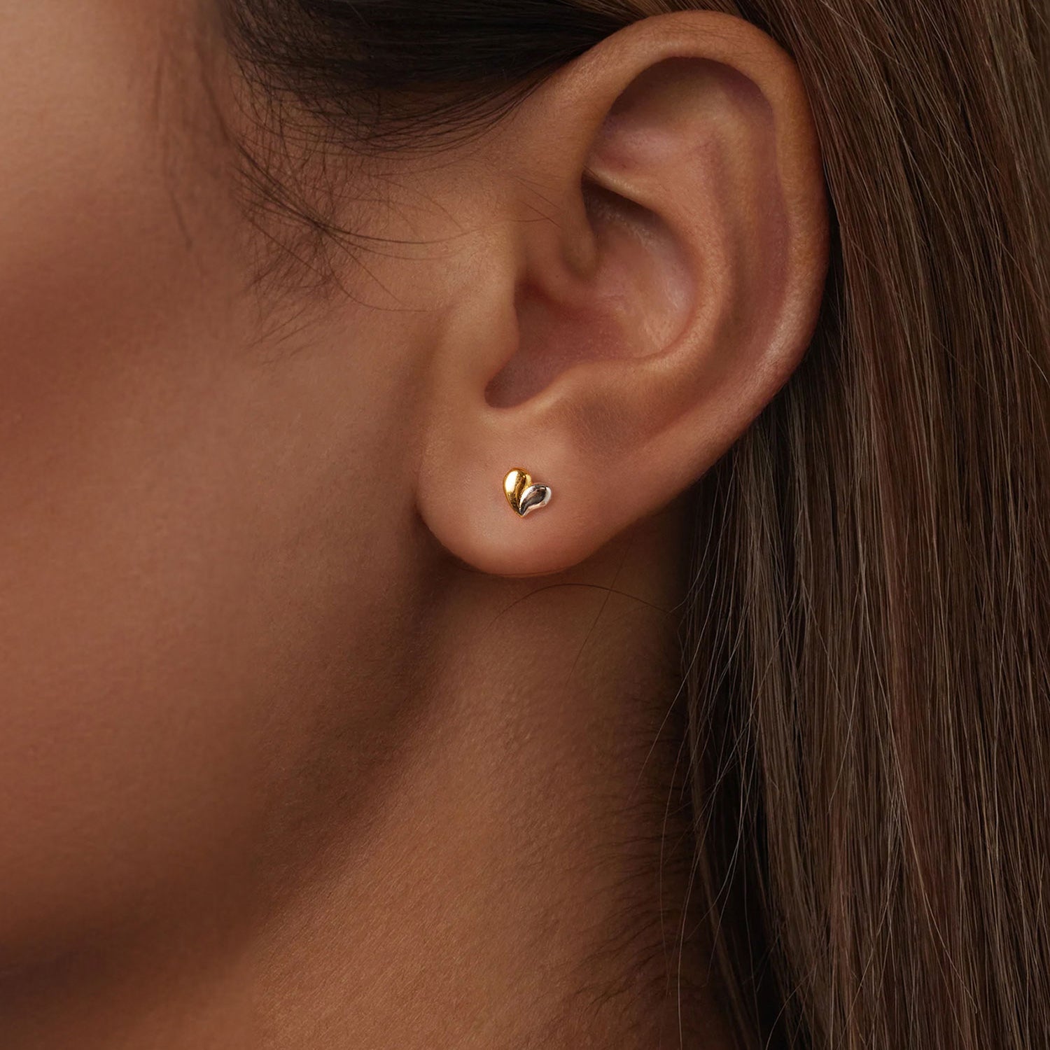 925 Sterling Silver &amp; Plated Gold Earrings for Women - 0.5*0.6cm  DestGlow
