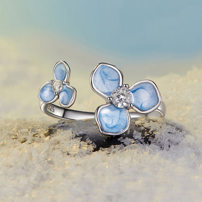 925 Sterling Silver Ring with Enamel Process and Pavé CZ - Stylish &amp; Elegant Design for Women  DestGlow