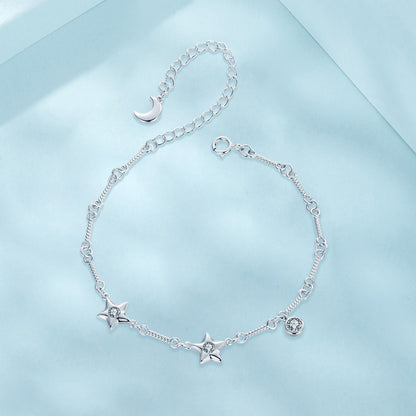 925 Sterling Silver White Gold Plated CZ Bracelet for Women