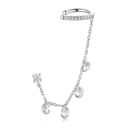 925 Sterling Silver Earrings with Pave Setting CZ - White Gold Plated for Women  DestGlow