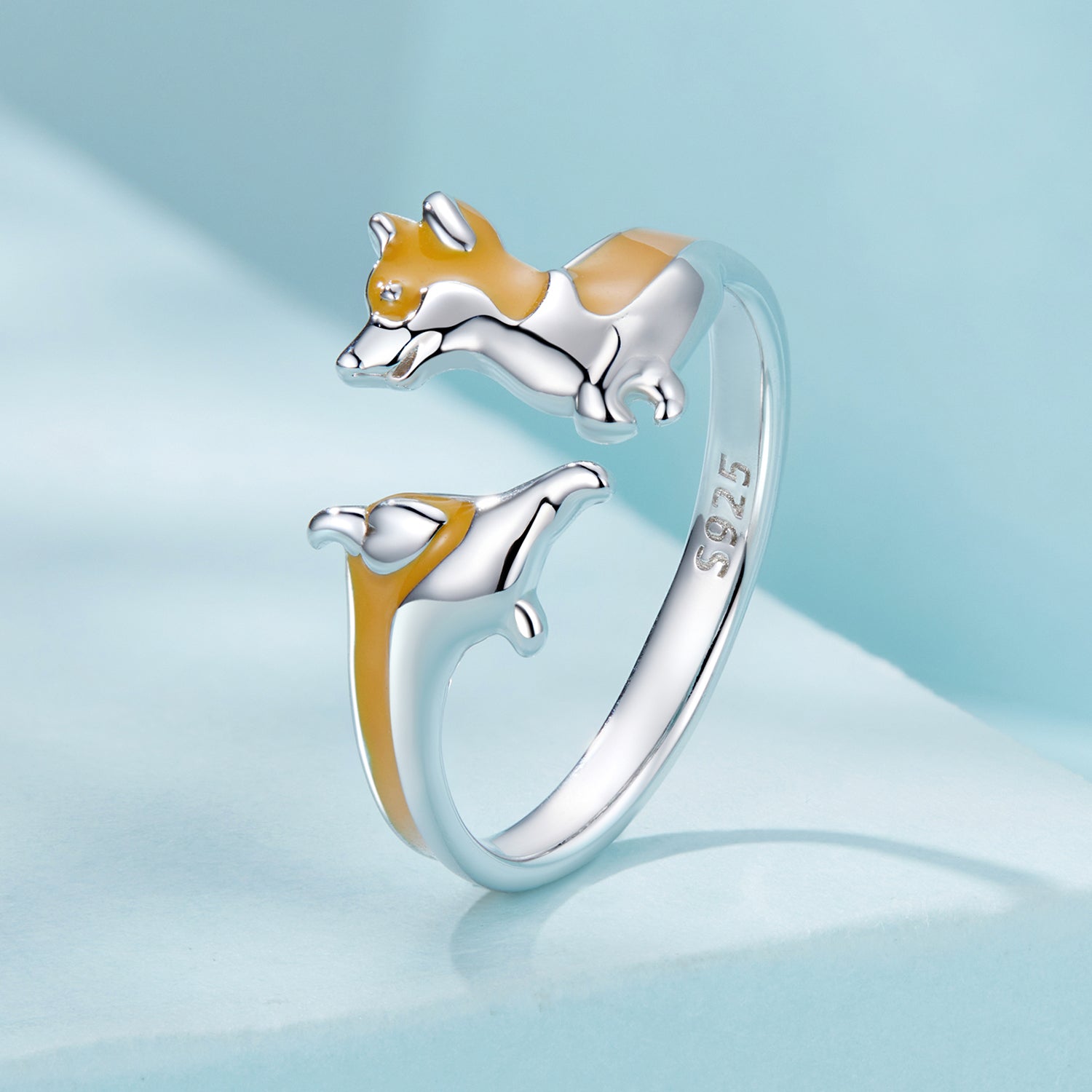 925 Sterling Silver Enamel Plated White Gold 2.6mm Ring  DestGlow