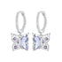 925 Sterling Silver Earrings with Pavé Setting CZ and Transparent Glass for Women  DestGlow