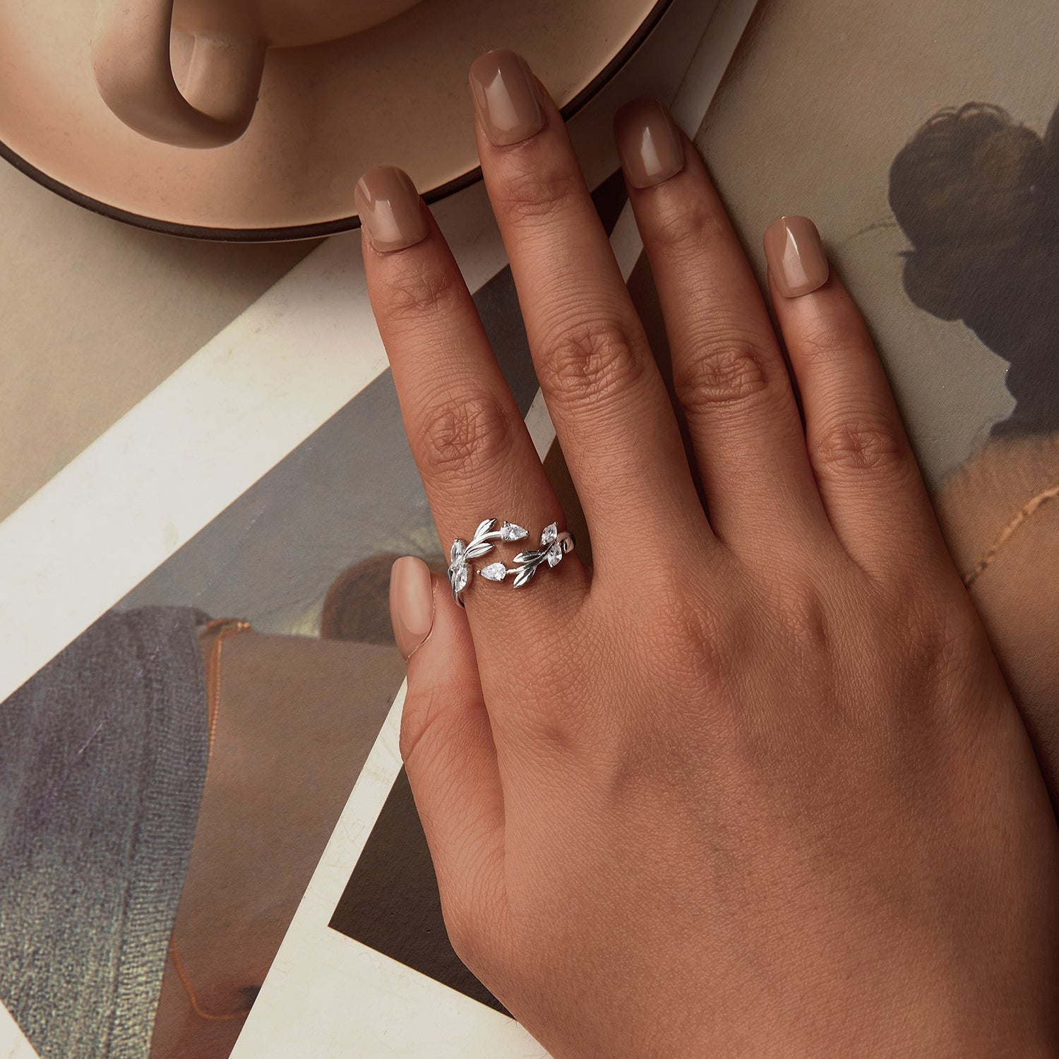 925 Sterling Silver White Gold Plated Pavé Setting CZ Ring for Women  DestGlow
