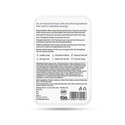 Wellbeing Nutrition Melts into Healthy Hair Biotin 10,000mcg Tropical Watermelon Disintegrating Strip Sugar Free