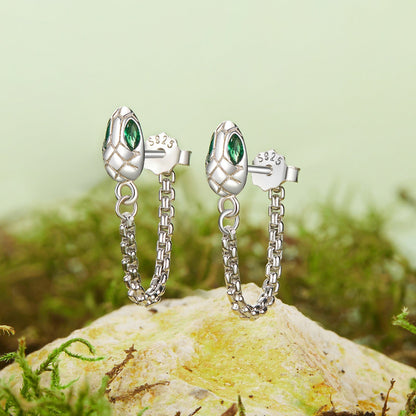 925 Sterling Silver Earrings with CZ in White Gold Plating  DestGlow
