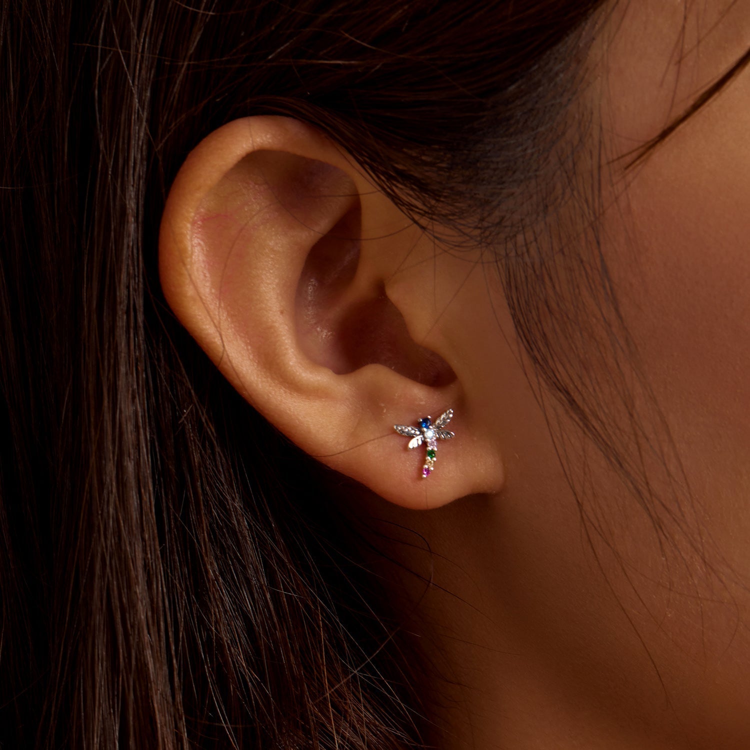925 Sterling Silver Earrings with Pavé Setting CZ in Oxidized Silver  DestGlow