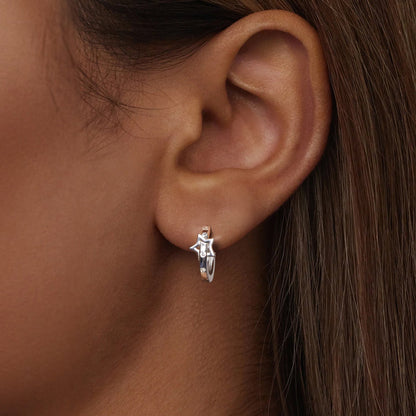 925 Sterling Silver &amp; White Gold Earrings with Pavé Setting CZ - 12x6mm for Women  DestGlow