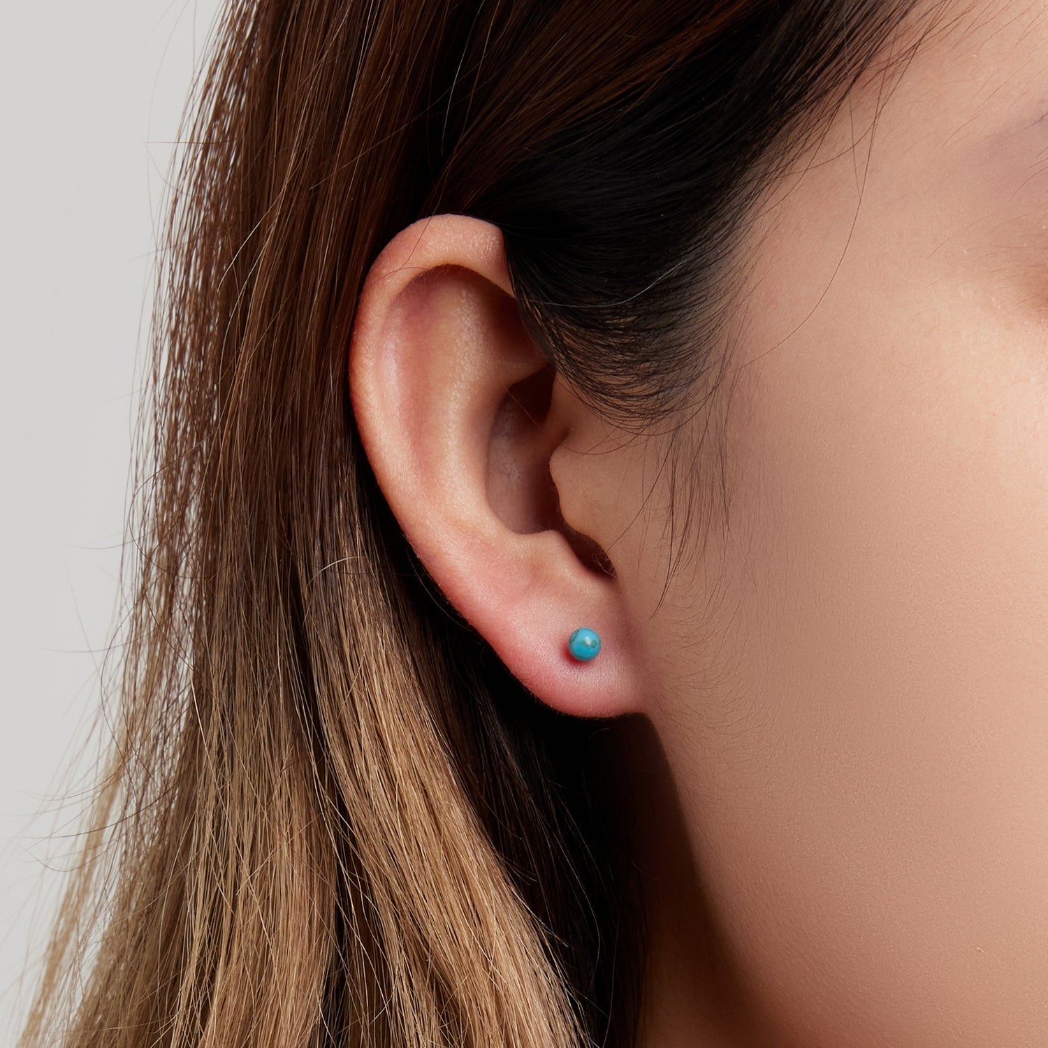 925 Sterling Silver Turquoise Earrings 0.4cm for Women  DestGlow