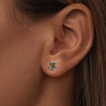 925 Sterling Silver Earrings with Transparent Glass and Oxidized Finish for Women  DestGlow