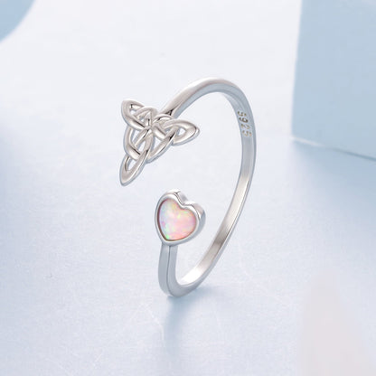 925 Sterling Silver Synthetic Opal White Gold Plated Ring for Women  DestGlow