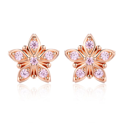 925 Sterling Silver Rose Gold Plated Pavé Setting CZ Earrings  DestGlow