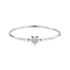 925 Sterling Silver White Gold Plated CZ Bracelet for Women - Size 17.0  DestGlow