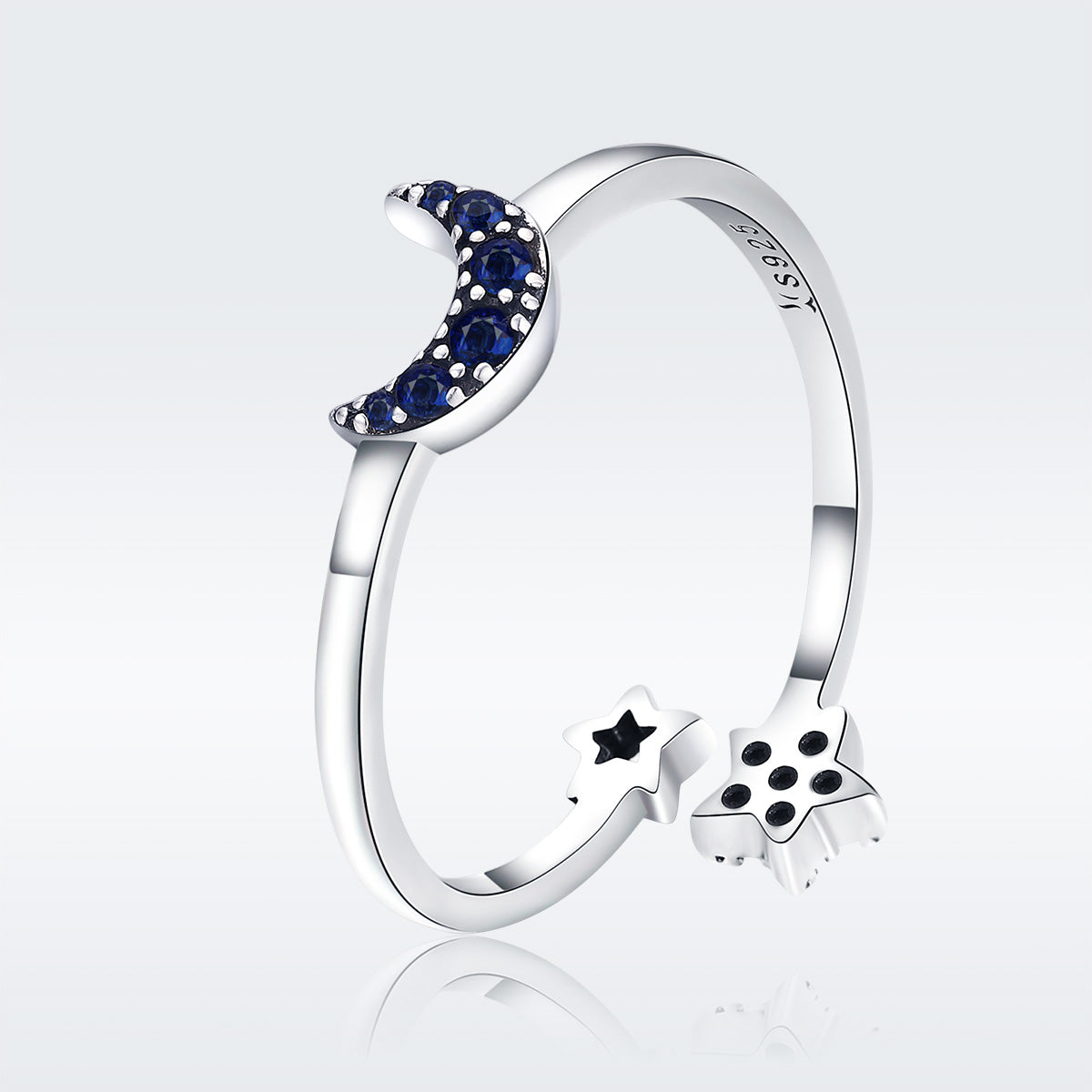 925 Sterling Silver Adjustable Ring, 0.2cm Width, Size 1.1*0.7cm, Women  DestGlow
