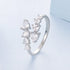 925 Sterling Silver White Gold Plated Pavé Setting Rings for Women  DestGlow