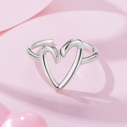925 Sterling Silver Oxidized Silver Heart Ring for Women  DestGlow