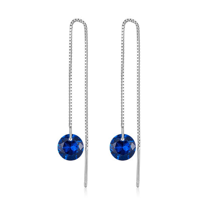 925 Sterling Silver Earrings with 0.8cm Main Stone and CZ for Women  DestGlow