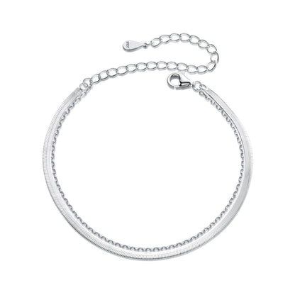 925 Sterling Silver 15+6cm White Gold Plated Bracelet for Women  DestGlow