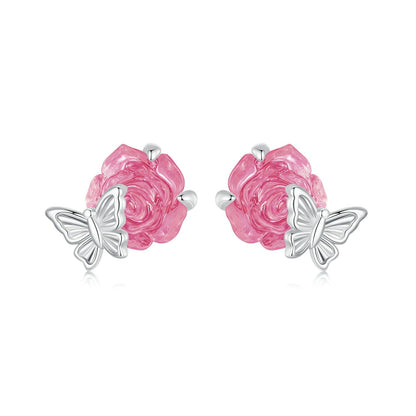 925 Sterling Silver White Gold Plated Resin Earrings 8x10mm for Women  DestGlow