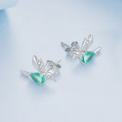 925 Sterling Silver Transparent Glass Earrings with CZ for Women  DestGlow