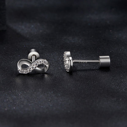 925 Sterling Silver &amp; Moissanite Earrings 0.005ct for Women