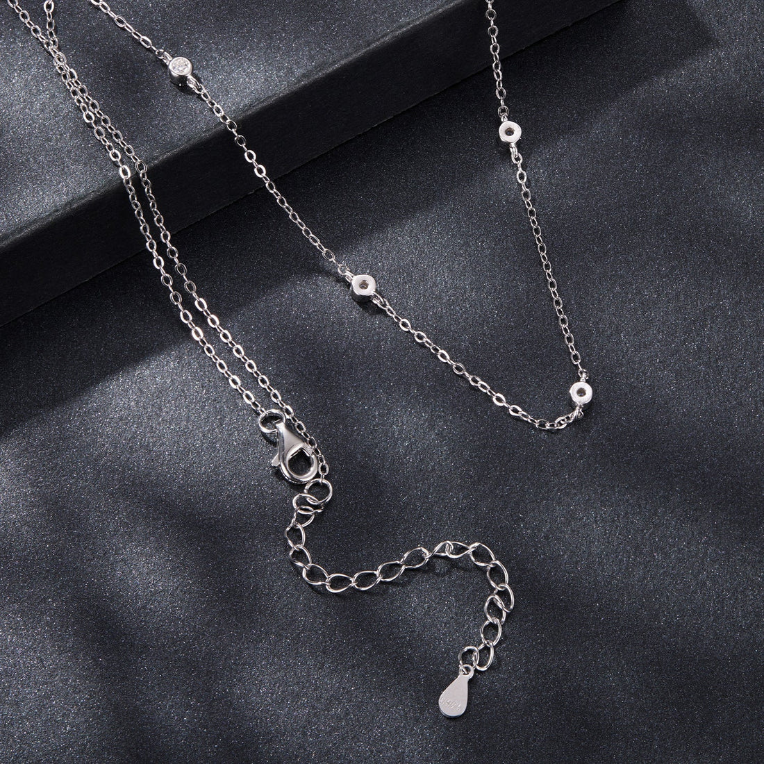 925 Sterling Silver White Gold Plated Adjustable Moissanite Necklace for Women  DestGlow