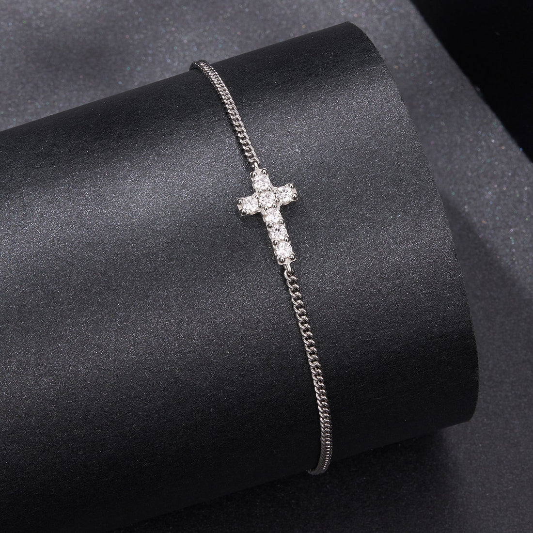 925 Sterling Silver Moissanite Bracelet 15+6cm, Plated White Gold, for Women  DestGlow