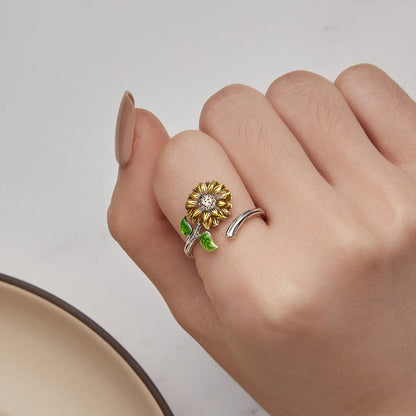 925 Sterling Silver Enamel Pavé Setting CZ Oxidized Silver Ring  DestGlow