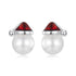 925 Sterling Silver White Gold Plated Enamel Earrings with Shell Pearl for Women  DestGlow