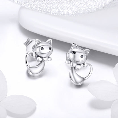 925 Sterling Silver Earrings with Pavé Setting in Oxidized Finish  DestGlow