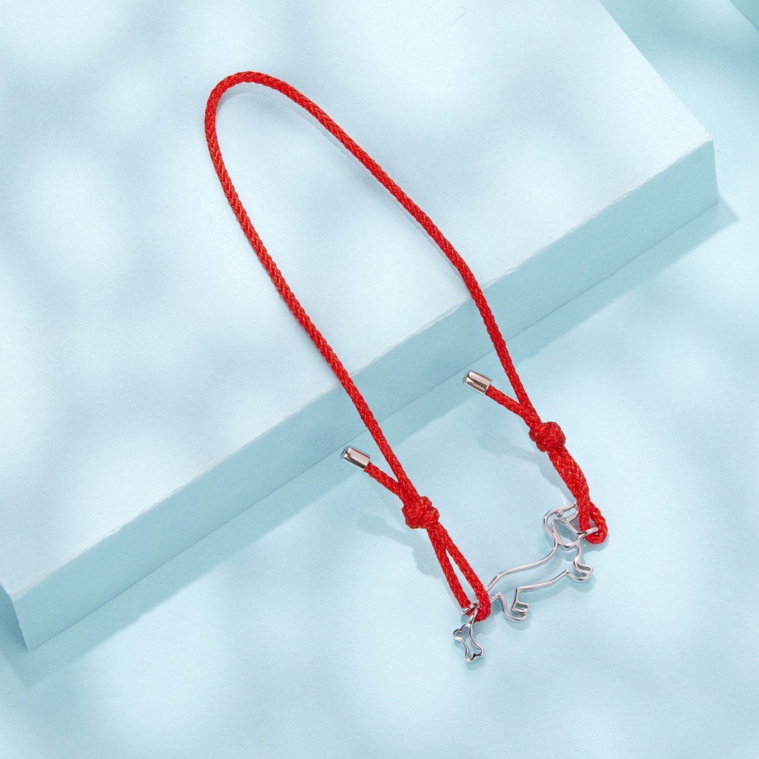 925 Sterling Silver White Gold Plated Adjustable Bracelet with Cotton Cord for Women  DestGlow