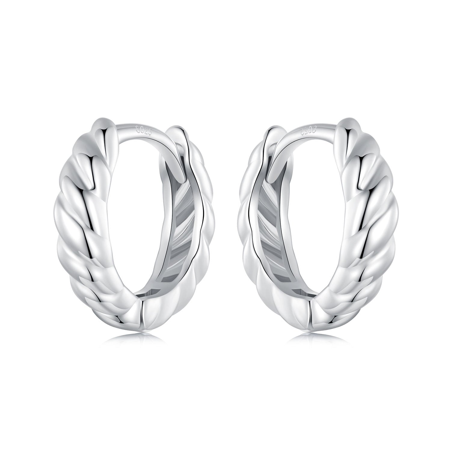 925 Sterling Silver Plated White Gold Earrings for Women - Size 11*3mm  DestGlow