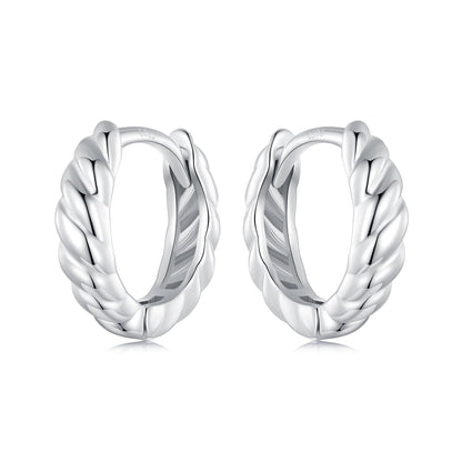 925 Sterling Silver Plated White Gold Earrings for Women - Size 11*3mm  DestGlow