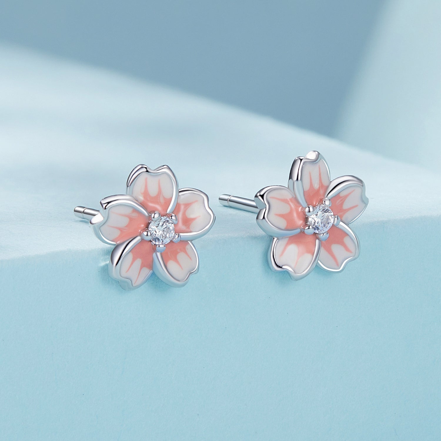 925 Sterling Silver Multi-Color Enamel Pavé CZ Earrings  DestGlow