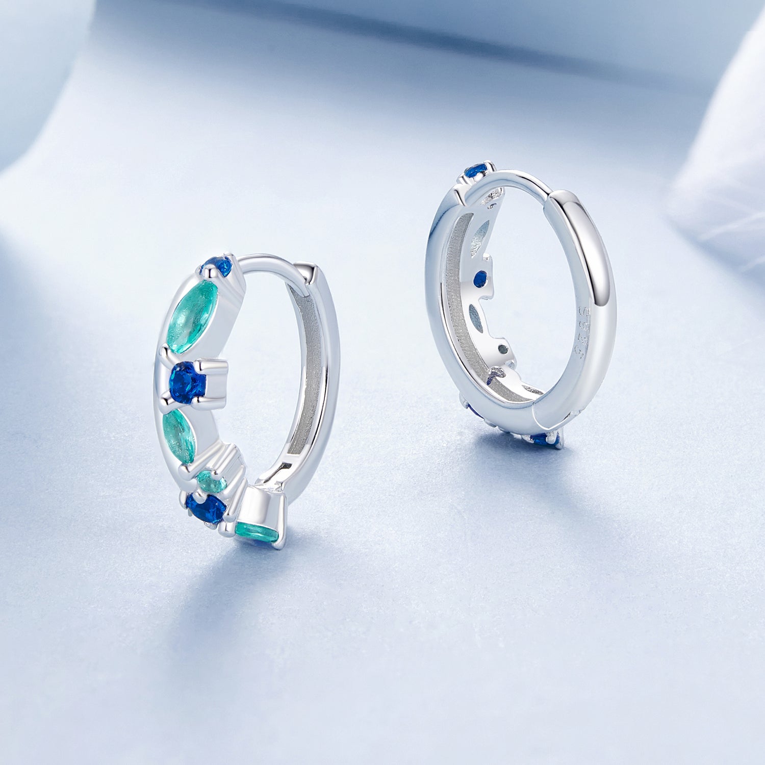 925 Sterling Silver Earrings with Pavé Setting and White Gold Plating for Women  DestGlow