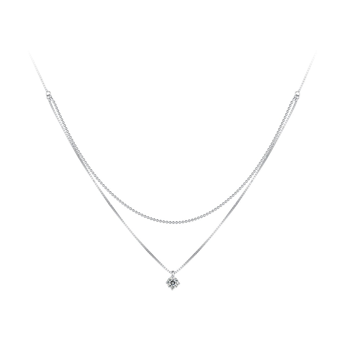 925 Sterling Silver Necklace with 8x6mm Pavé Setting CZ Pendant for Women  DestGlow
