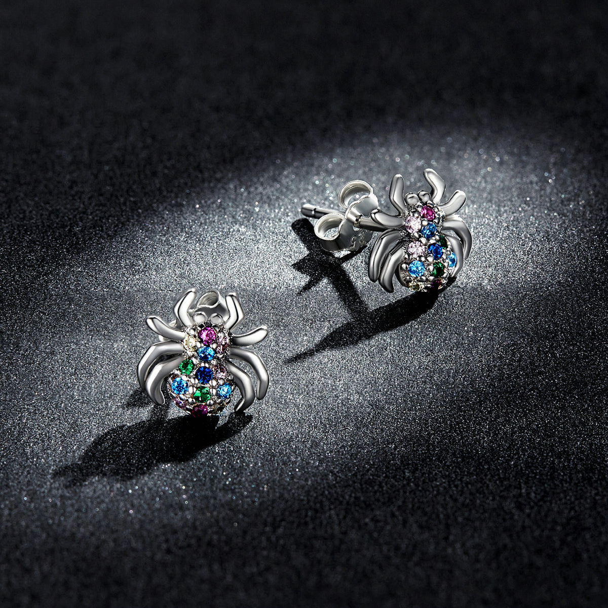 925 Sterling Silver Earrings with Pavé Setting CZ, Oxidized Silver, 0.7*0.8 cm for Women  DestGlow