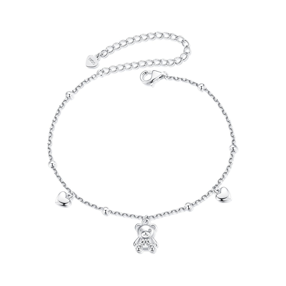925 Sterling Silver Bracelet with Pavé Setting CZ, 150+60mm Length for Women  DestGlow