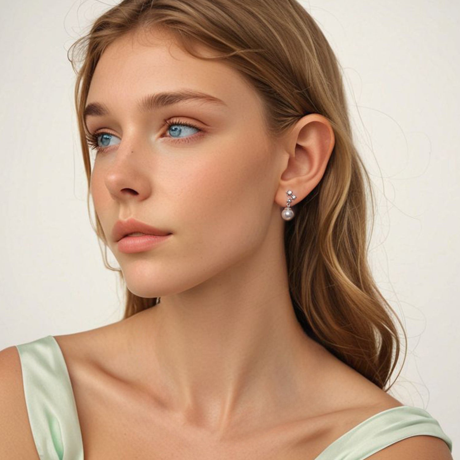 925 Sterling Silver Earrings with Quality Shell Pearl and CZ for Women  DestGlow