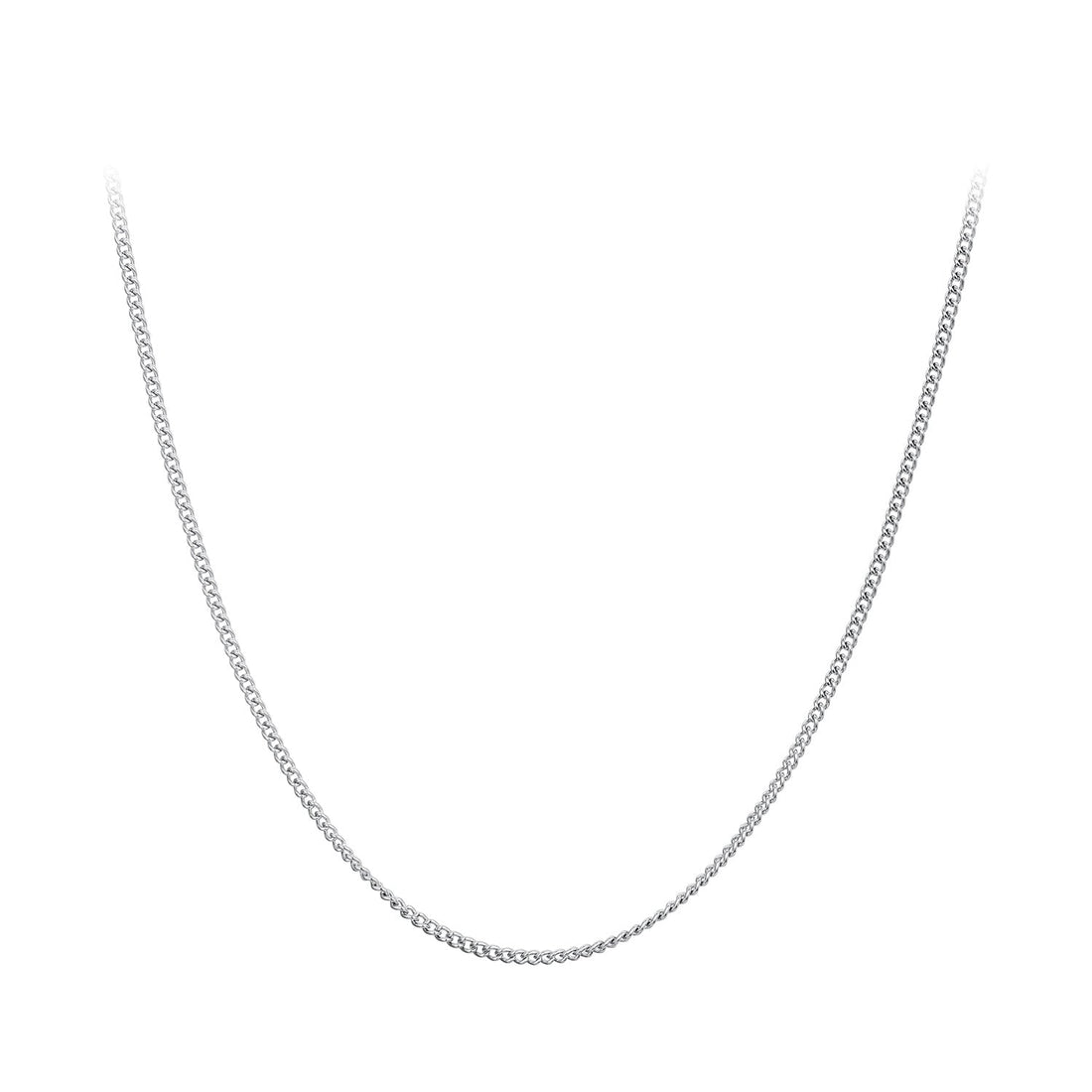 925 Sterling Silver 45S Platinum Plated Necklace for Women - 400mm Length, 0.8mm Thickness  DestGlow